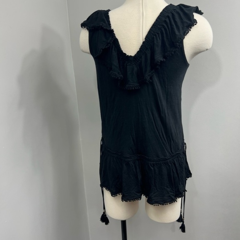 WHBM Black Ruffle Top - Picture 6 of 13